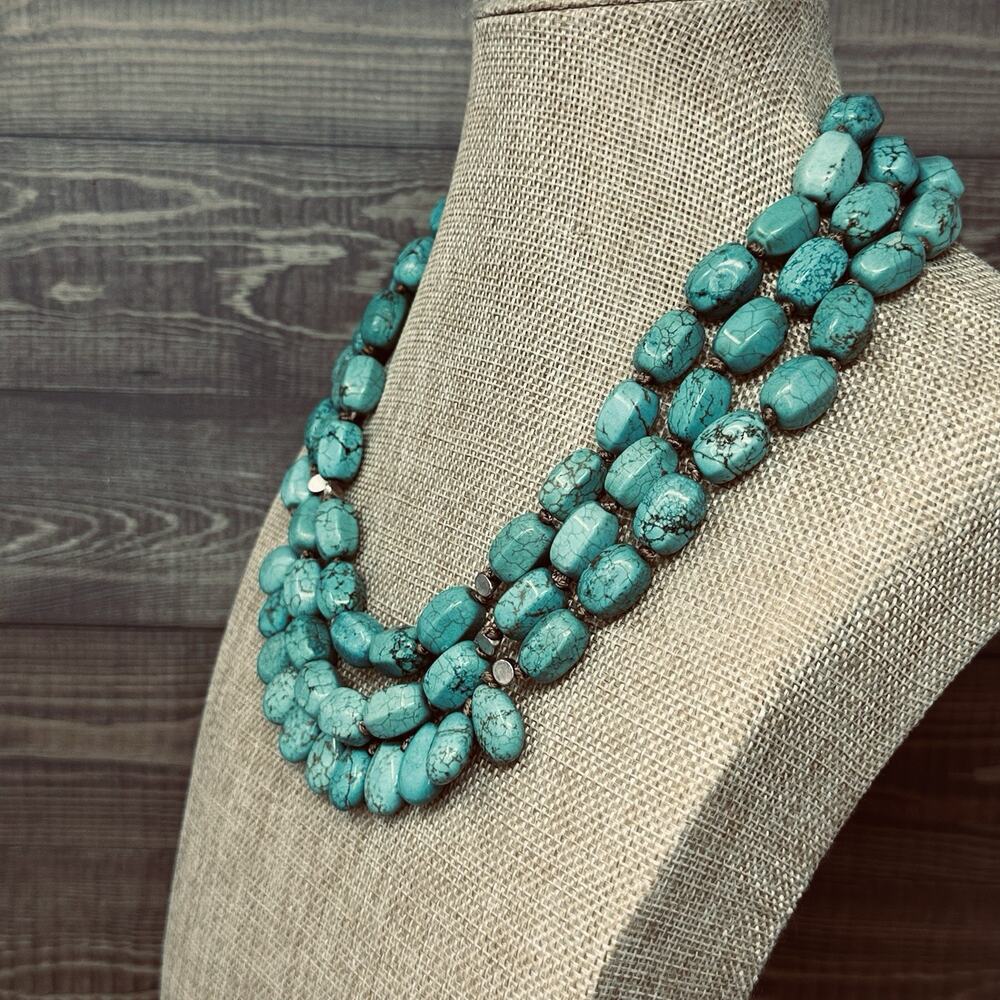 Silpada N3023 Drops of the Ocean Necklace Howlite Sterling Silver - Picture 2 of 6
